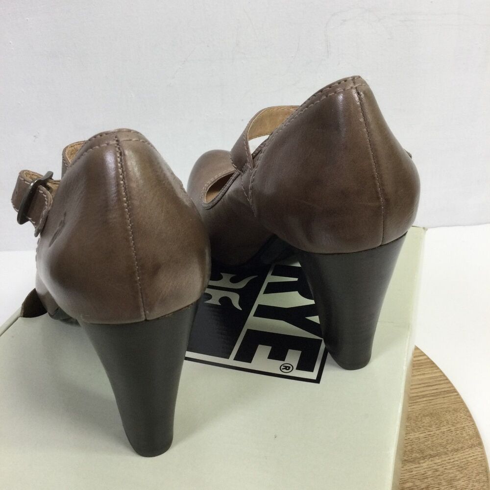 FRYE Women's Leather Upper Miranda Ankle Mary Jane Heel in Gray Size 10M - Picture 4 of 11